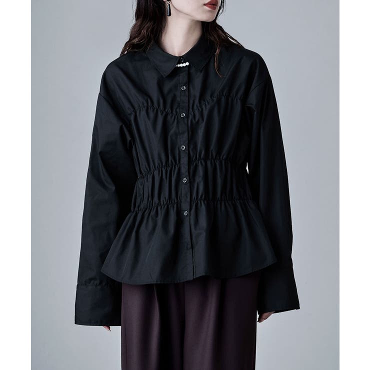 etoll エトル ウエストシャーリングペプラムブラウス | Fashion Letter | 詳細画像14 