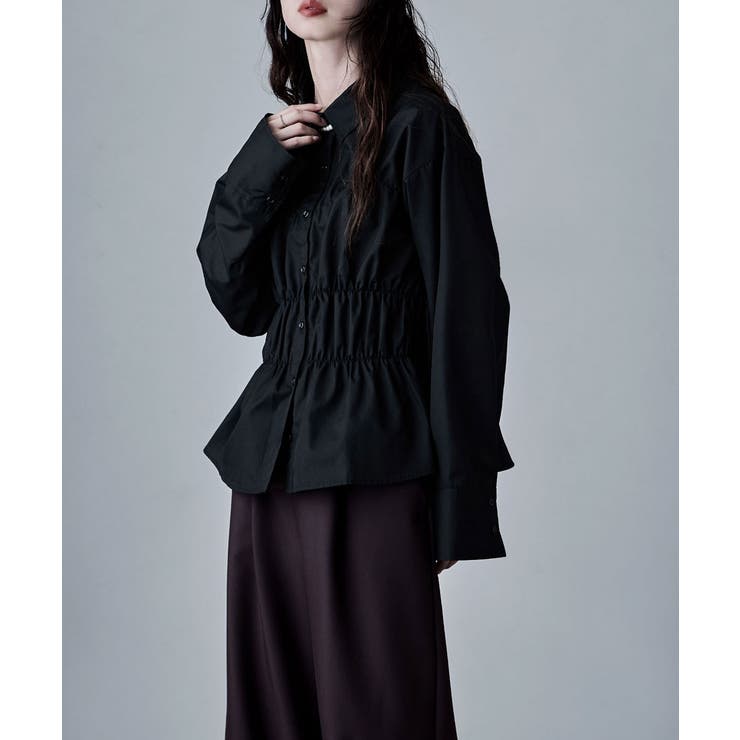 etoll エトル ウエストシャーリングペプラムブラウス | Fashion Letter | 詳細画像18 