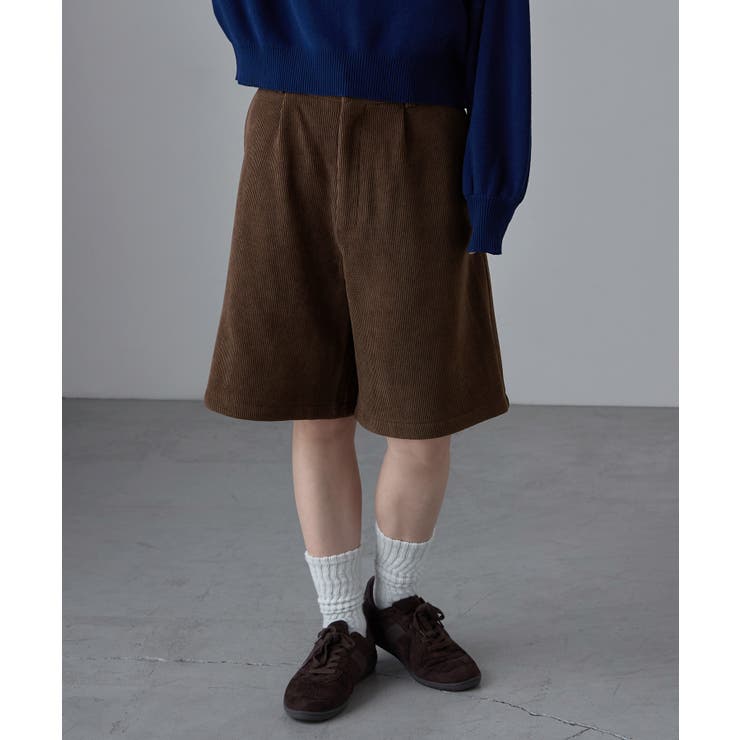 ブラウン | etoll エトル 裏起毛コーデュロイハーフパンツ | Fashion Letter