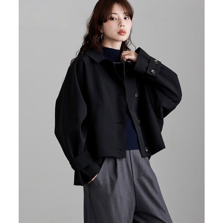 etoll エトル ステンカラードルマンショートトレンチコート | Fashion Letter | 詳細画像5 