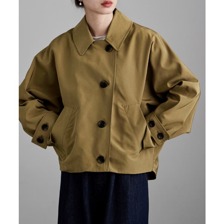 キャメル | etoll エトル ステンカラードルマンショートトレンチコート | Fashion Letter