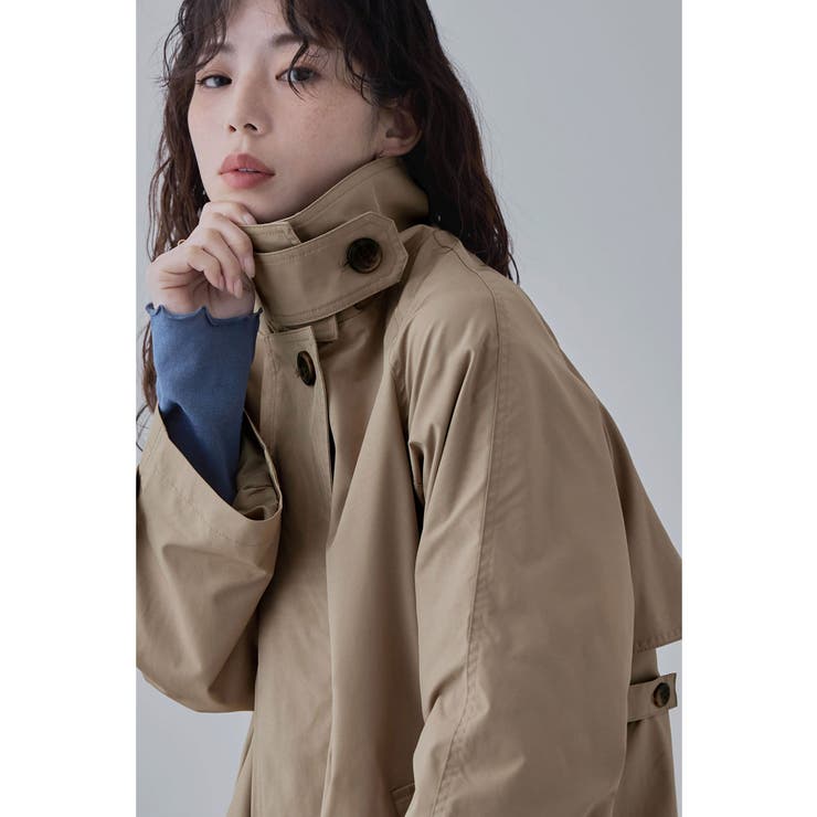 etoll エトル 2wayスタンドカラーAラインコート | Fashion Letter | 詳細画像9 