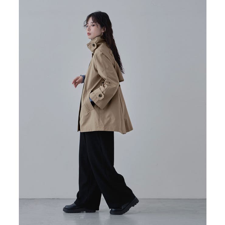 etoll エトル 2wayスタンドカラーAラインコート | Fashion Letter | 詳細画像13 