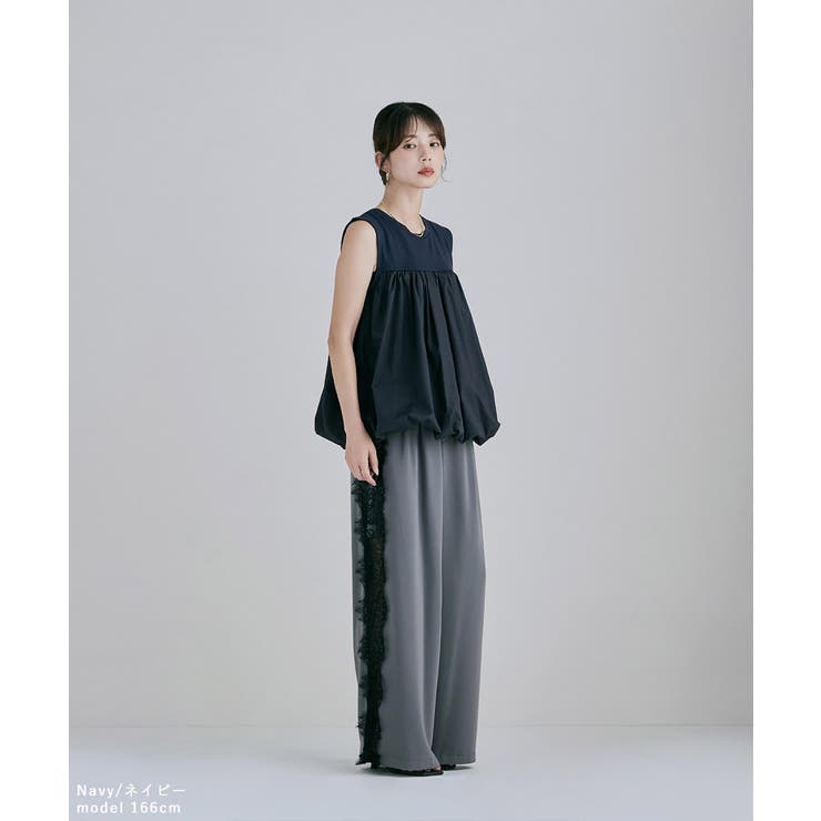 etoll エトル バルーンヘム切替スリーブレストップス | Fashion Letter | 詳細画像2 