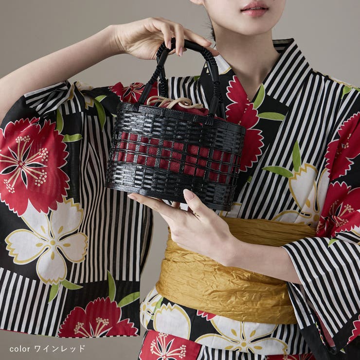asaka アサカ 巾着付き黒編みかごバッグ | Fashion Letter | 詳細画像15 