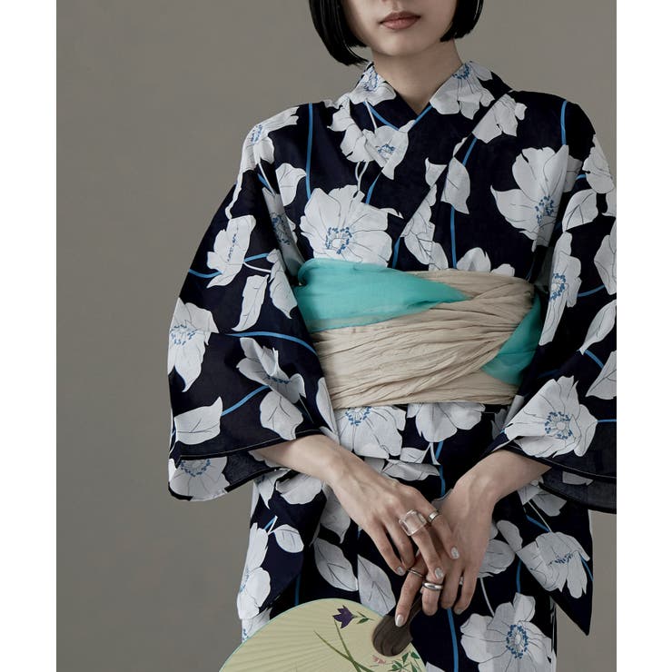 asaka アサカ セパレート綿浴衣＋しわ兵児帯[品番：FT000009496