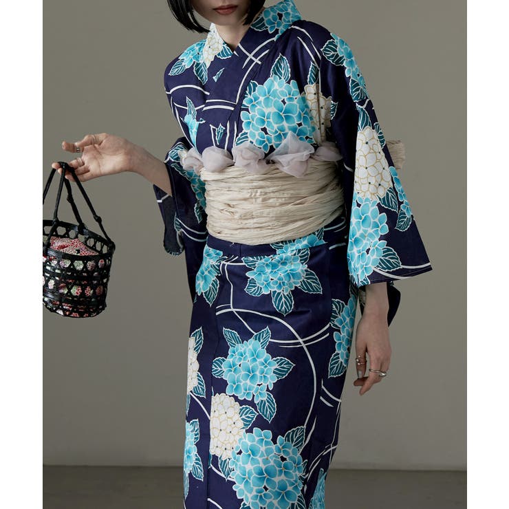 asaka アサカ セパレート綿浴衣＋しわ兵児帯[品番：FT000009496