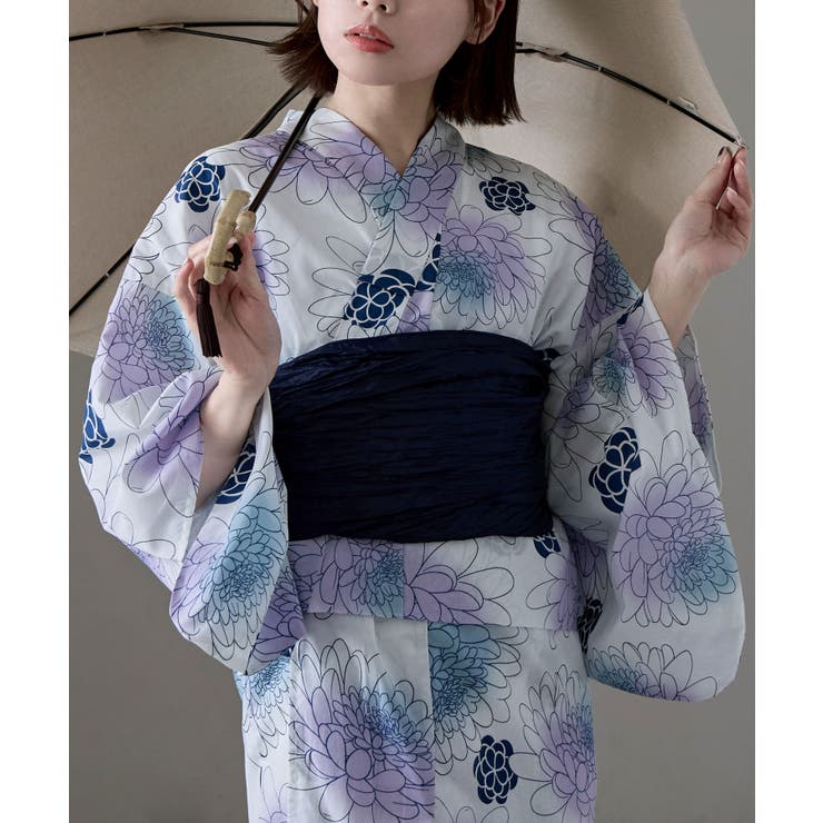 asaka アサカ セパレート綿浴衣＋しわ兵児帯[品番：FT000009496