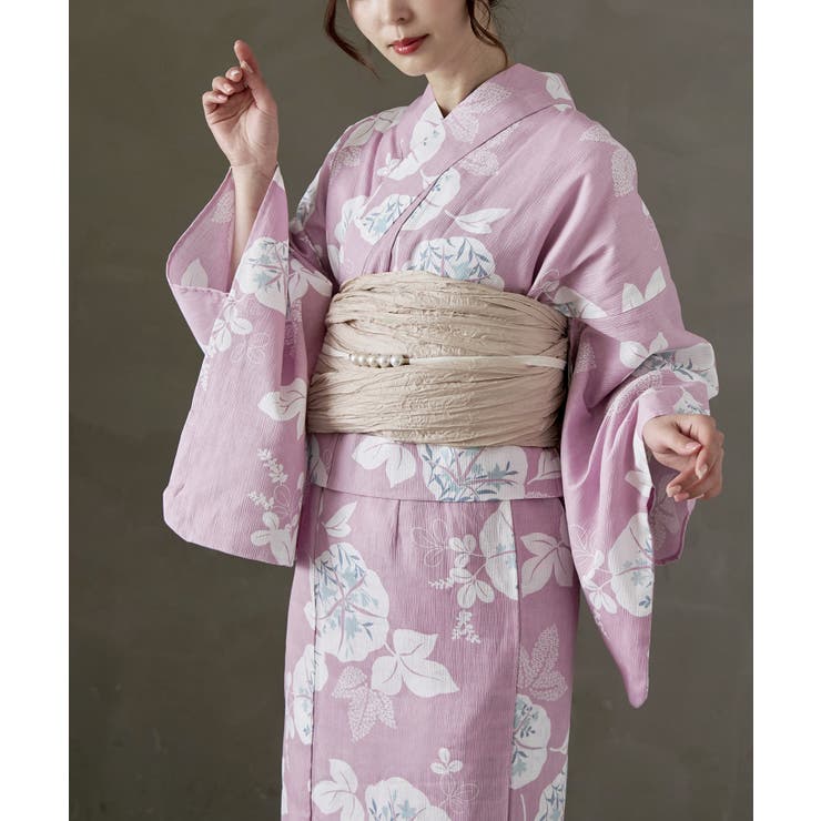H：朝顔 疋田絞り柄 桃色 | asaka アサカ セパレート綿浴衣＋しわ兵児帯 | Fashion Letter