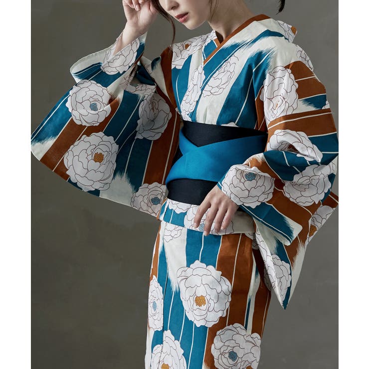 I：矢絣に万寿菊 | asaka アサカ 綿仕立て上がり浴衣＋半幅帯 | Fashion Letter