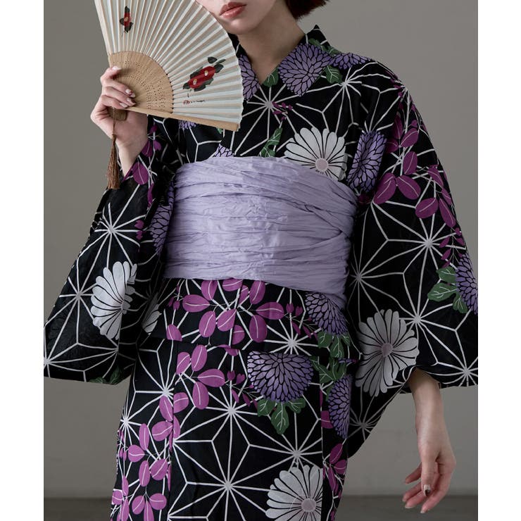 O：麻の葉と菊 黒