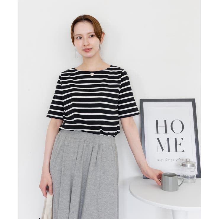 aity アイティ ボーダー5分袖トップス | Fashion Letter | 詳細画像11 