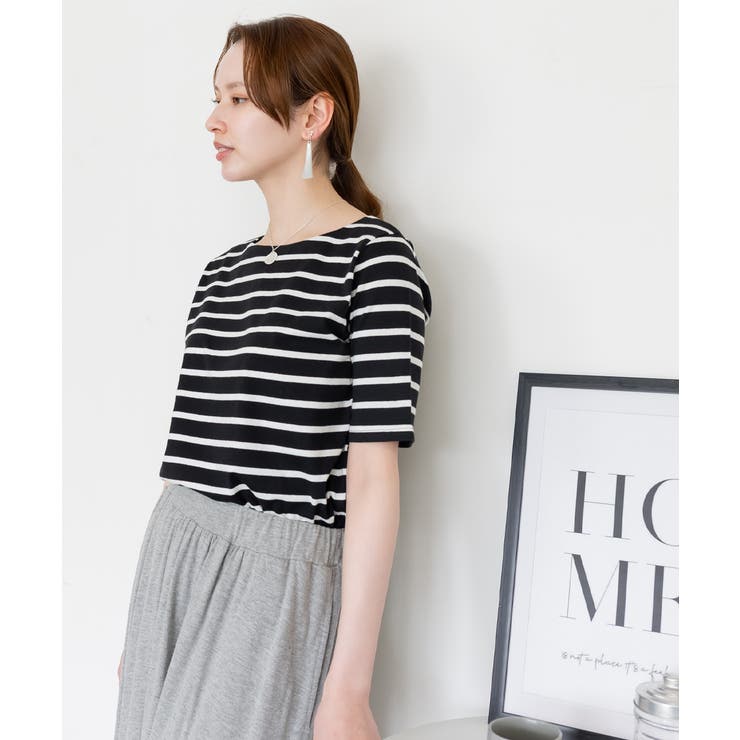 aity アイティ ボーダー5分袖トップス | Fashion Letter | 詳細画像13 