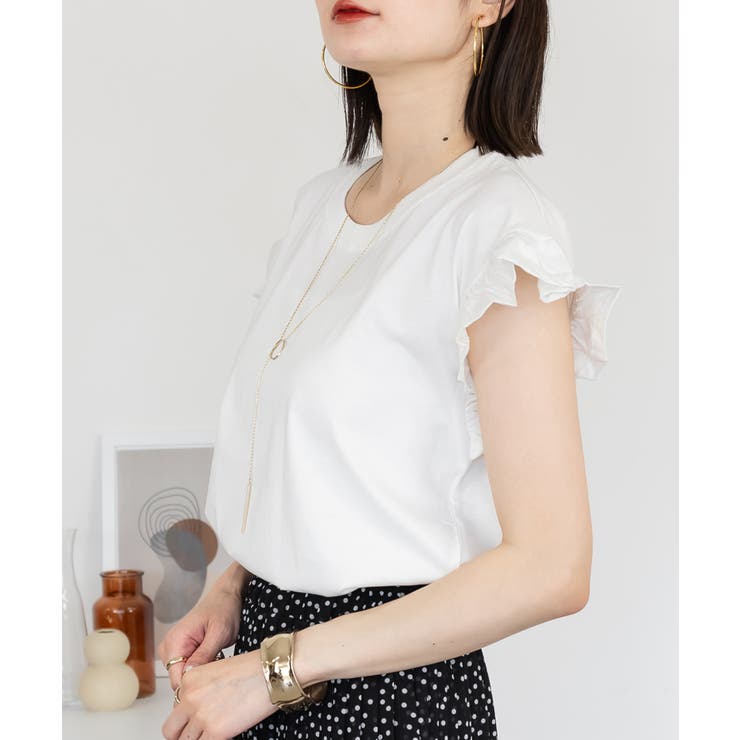 オフホワイト | aity アイティ フレンチスリーブTシャツ | Fashion Letter