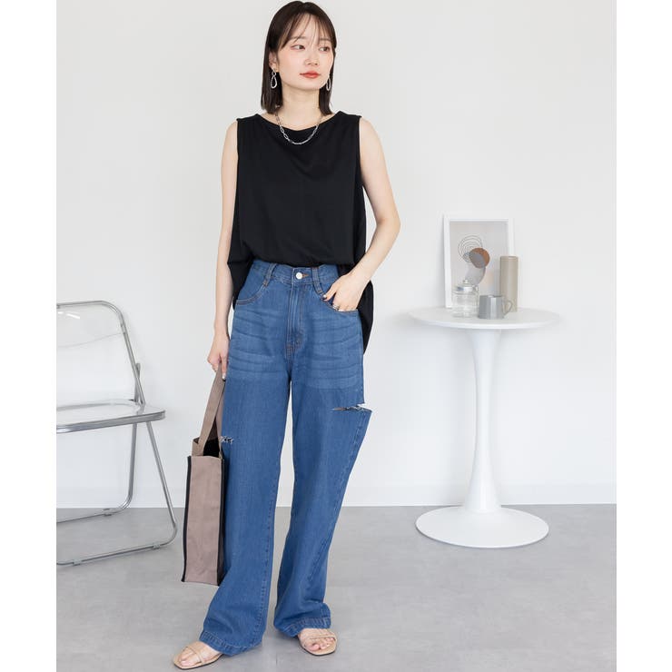 aity アイティ 脇タックノースリーブトップス | Fashion Letter | 詳細画像2 