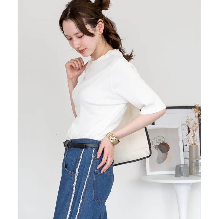 aity アイティ 2×2リブプチハイネック半袖Tシャツ | Fashion Letter | 詳細画像5 