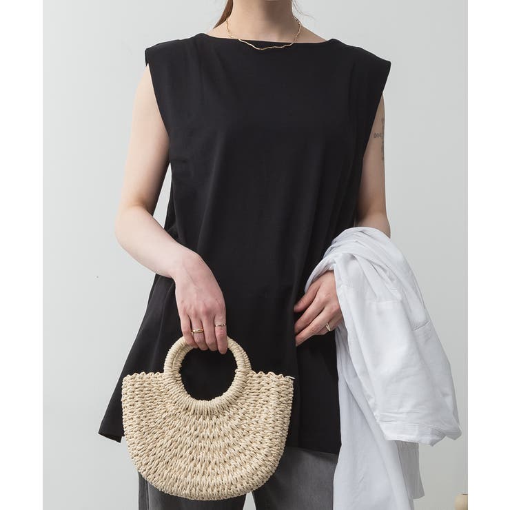 aity アイティ 肩タックノースリーブボートネックTシャツ | Fashion Letter | 詳細画像4 