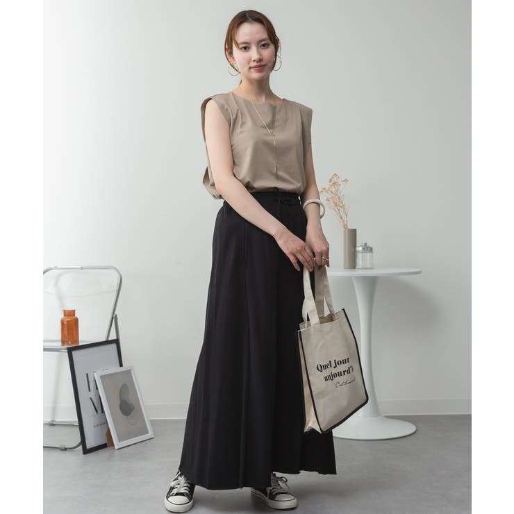 aity アイティ 肩タックノースリーブボートネックTシャツ | Fashion Letter | 詳細画像12 