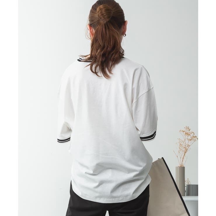 aity アイティ 配色袖リブライン入りTシャツ | Fashion Letter | 詳細画像17 