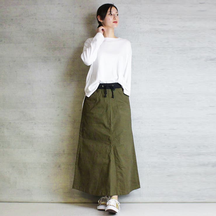 aity アイティ ウエストリブストレッチツイルロングスカート | Fashion Letter | 詳細画像7 