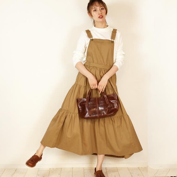 ベージュ | aity アイティ 2wayサロペットティアードマキシスカート | Fashion Letter