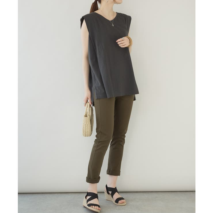 カーキ | aity アイティ 紐付きウエストゴムツイルパンツ | Fashion Letter