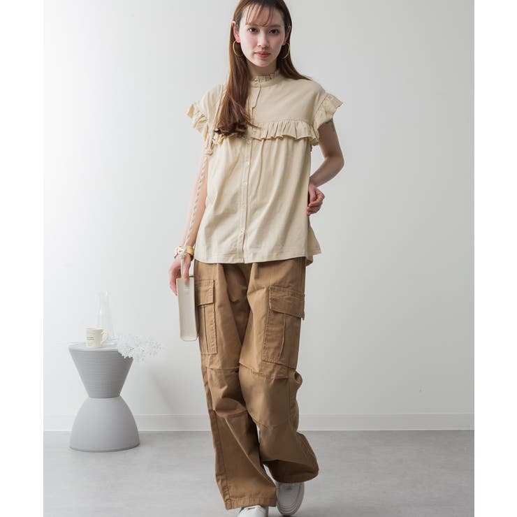 ベージュ | aity アイティ ツイルワイドカーゴパンツ | Fashion Letter