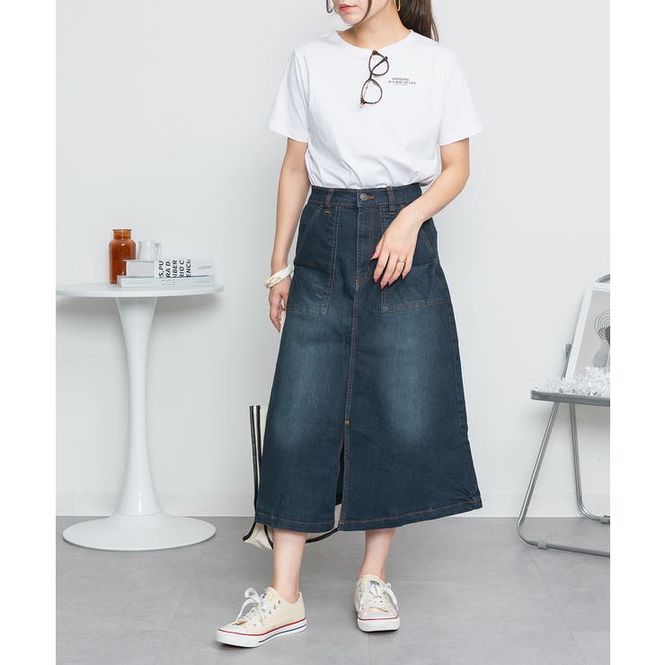 aity アイティ ストレッチデニムベイカースカート | Fashion Letter | 詳細画像11 