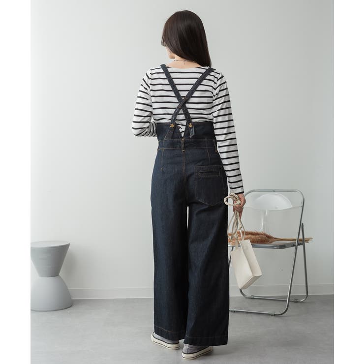 aity アイティ サスペンダー付きデニムハイウェストワイドパンツ | Fashion Letter | 詳細画像7 