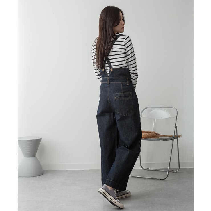aity アイティ サスペンダー付きデニムハイウェストワイドパンツ | Fashion Letter | 詳細画像9 