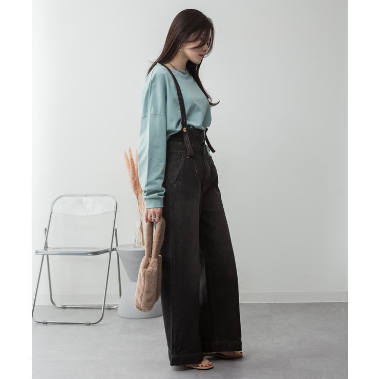 aity アイティ サスペンダー付きデニムハイウェストワイドパンツ | Fashion Letter | 詳細画像18 