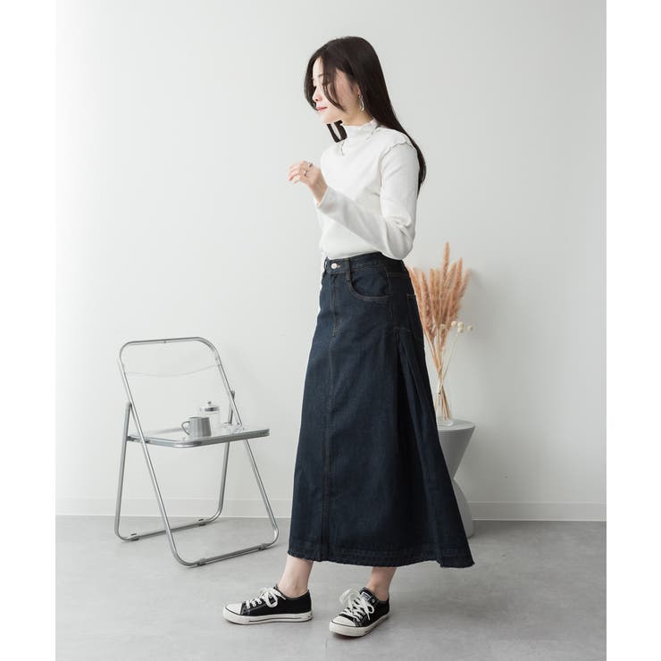 aity アイティ サイドタックデニムロングフレアスカート | Fashion Letter | 詳細画像5 
