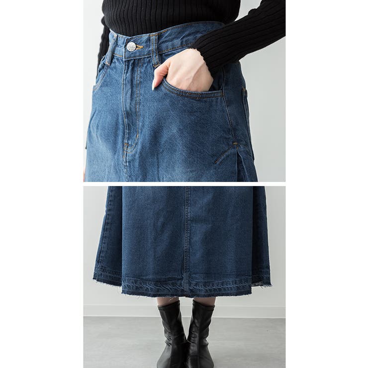 aity アイティ サイドタックデニムロングフレアスカート | Fashion Letter | 詳細画像19 