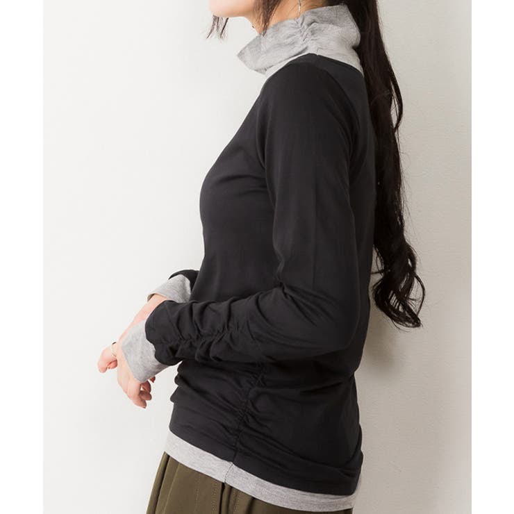 aity アイティ レイヤード風くしゅくしゅ袖カットソー | Fashion Letter | 詳細画像5 