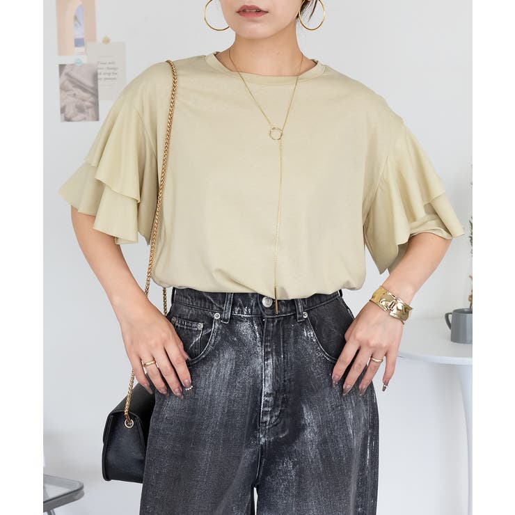 ベージュ | aity アイティ コットンフレア袖 | Fashion Letter