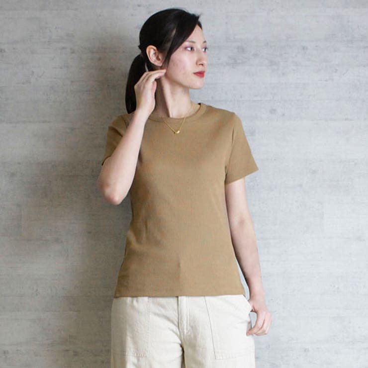 ベージュ | aity アイティ コンパクトコットンリブT | Fashion Letter