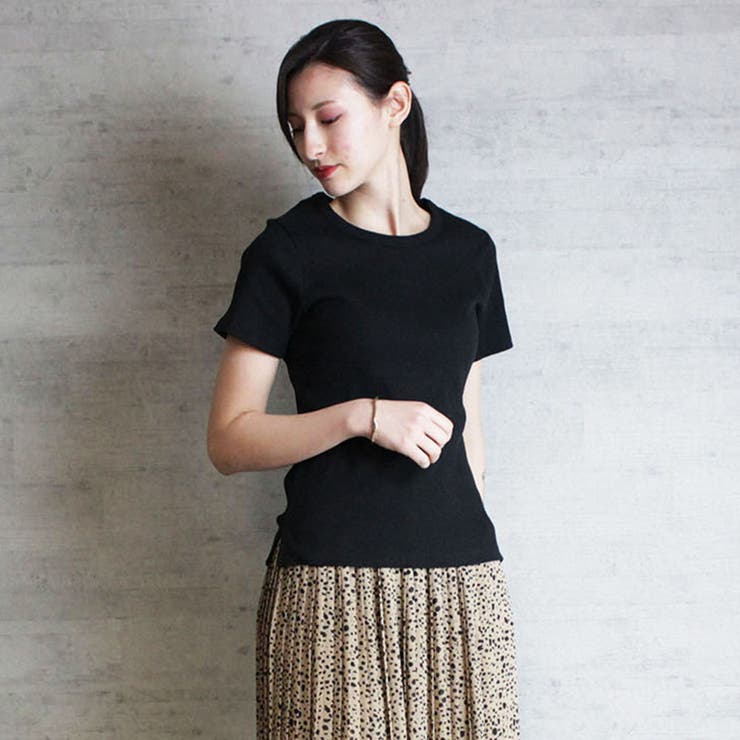ブラック | aity アイティ コンパクトコットンリブT | Fashion Letter