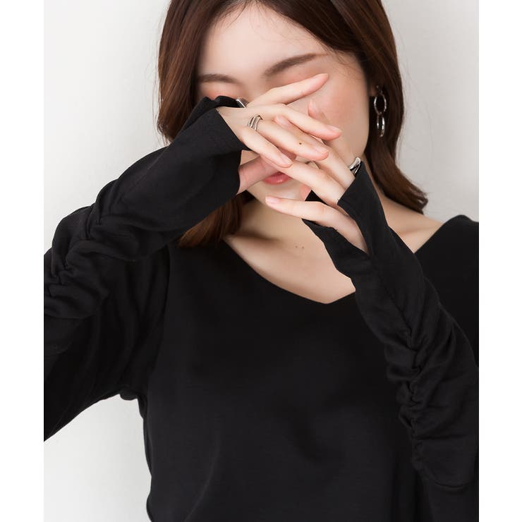 ブラック | aity アイティ 指穴付き | Fashion Letter