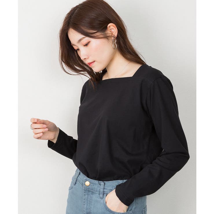 aity アイティ コットンスクエアネック無地カットソー | Fashion Letter | 詳細画像4 