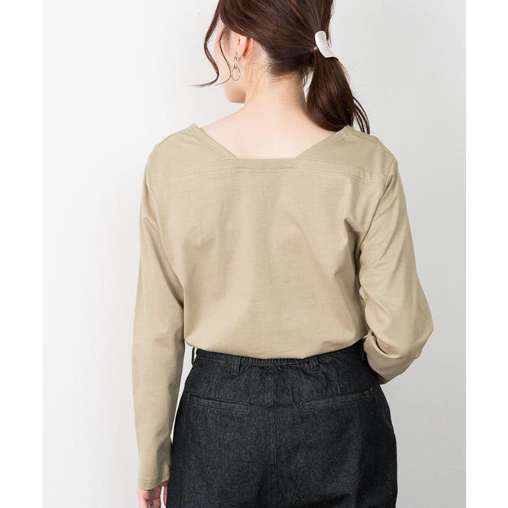 aity アイティ コットンスクエアネック無地カットソー | Fashion Letter | 詳細画像11 