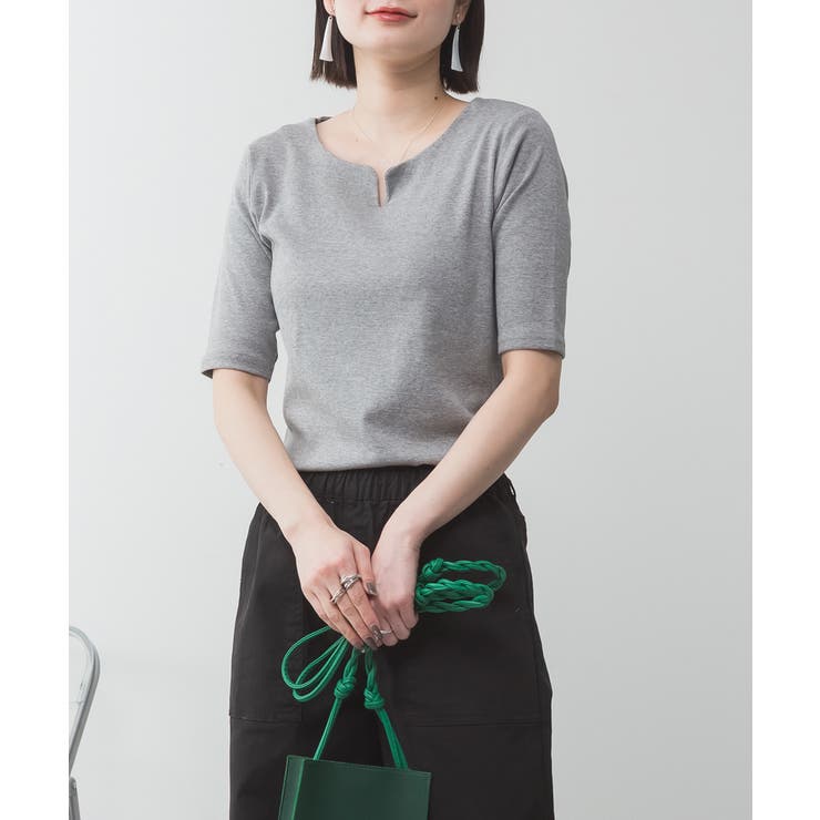 杢グレー | aity アイティ キーネック | Fashion Letter