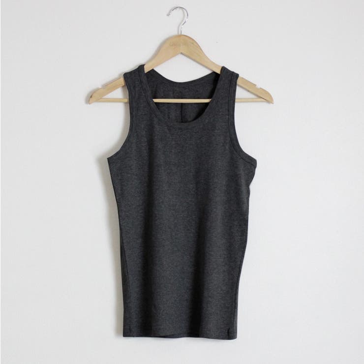 チャコールグレー | aity アイティ コットンフライスタンクトップ | Fashion Letter