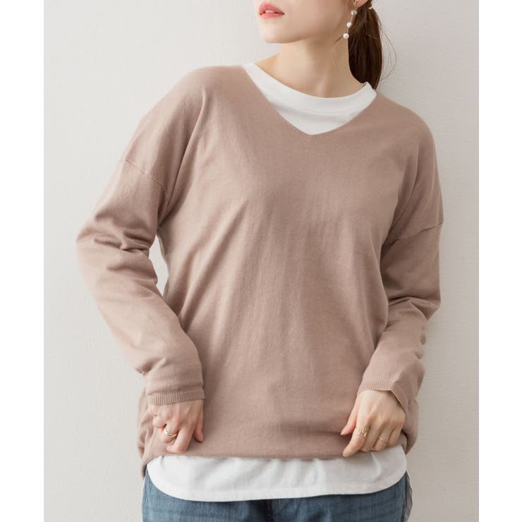 グレーベージュ | aity アイティ 綿ニット | Fashion Letter