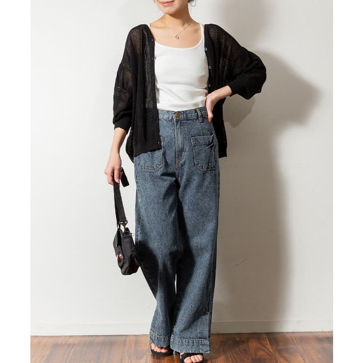 aity アイティ メッシュ編みVネック7分袖カーディガン | Fashion Letter | 詳細画像7 