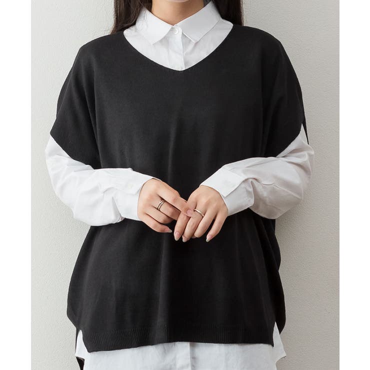 aity アイティ バルーンVネックベスト | Fashion Letter | 詳細画像3 