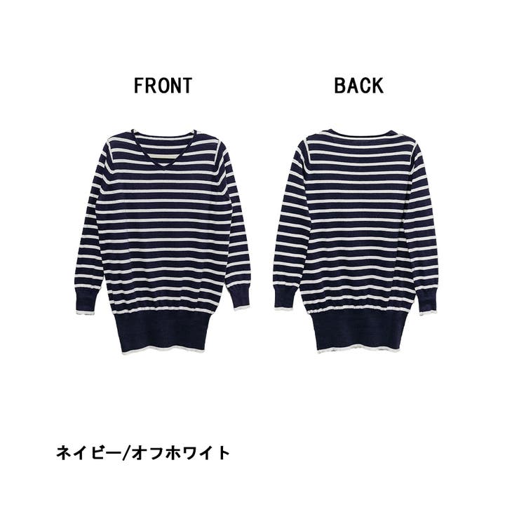 aity アイティ Vネックボーダーニット | Fashion Letter | 詳細画像14 