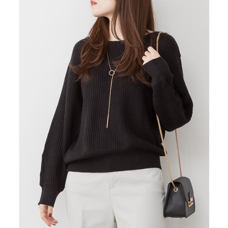 aity アイティ ボートネック畔編みセーター | Fashion Letter | 詳細画像2 