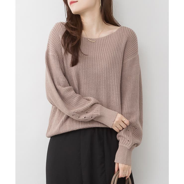 aity アイティ ボートネック畔編みセーター | Fashion Letter | 詳細画像8 