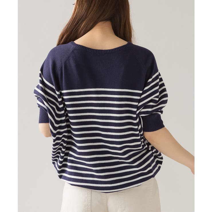 aity アイティ パネルボーダードルマンニット | Fashion Letter | 詳細画像5 