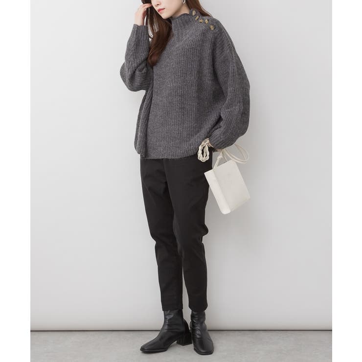 aity アイティ バルキーサイドボタンハイネックセーター | Fashion Letter | 詳細画像11 
